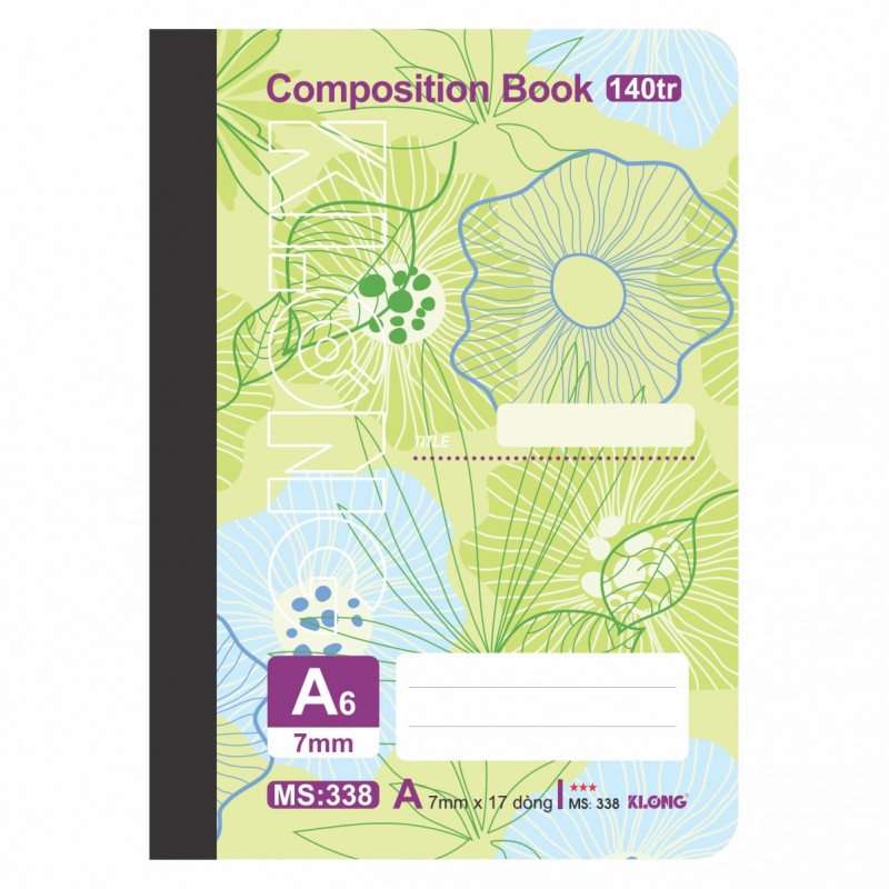 Lốc 5 quyển sổ may dán gáy 140 trang A6 - Klong 338