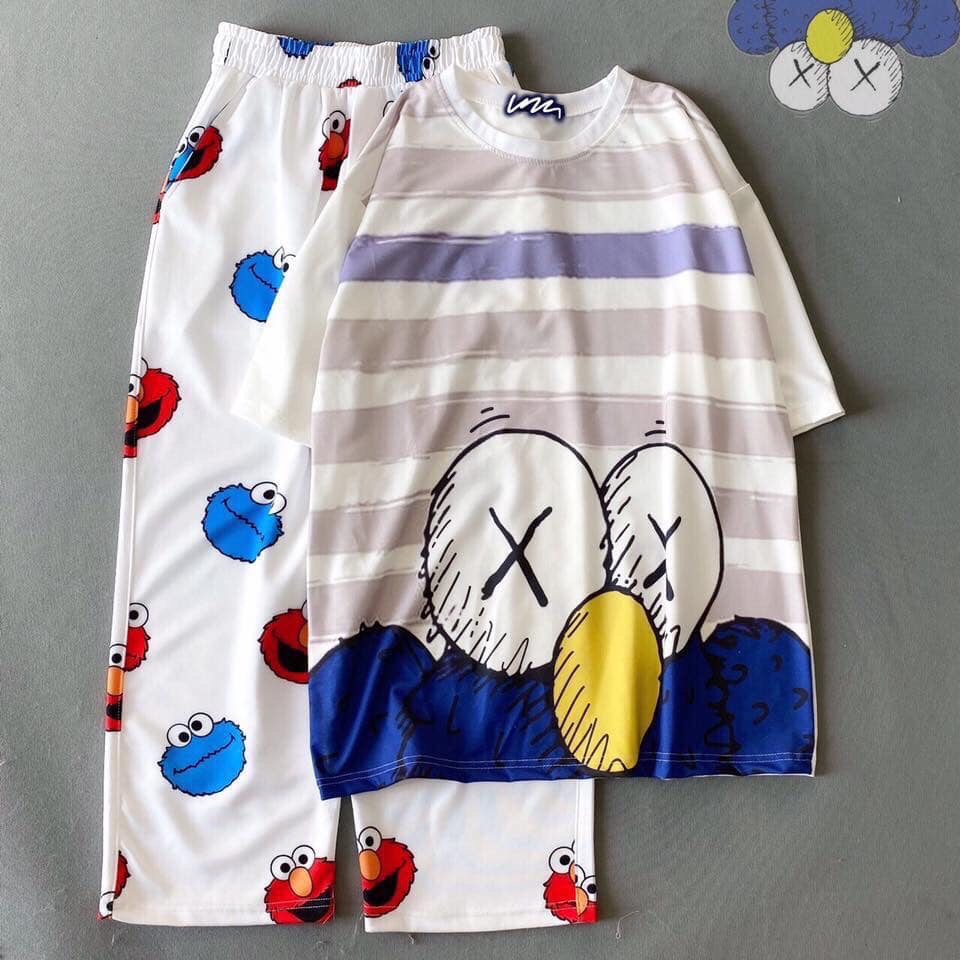 Áo tay lỡ unisex form rộng nam/nữ chất cotton tici.