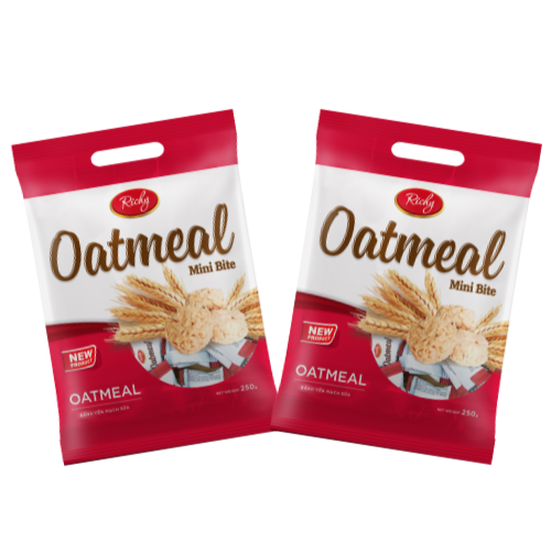 Combo 2 túi bánh Yến Mạch Oatmeal Richy Thơm Ngon Túi 250g New - 250g