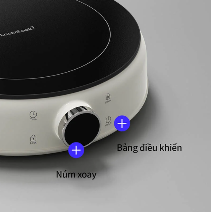 Bếp điện từ mini Locknlock 1500W- Màu ngà - EJI126IVY - Hàng chính hãng