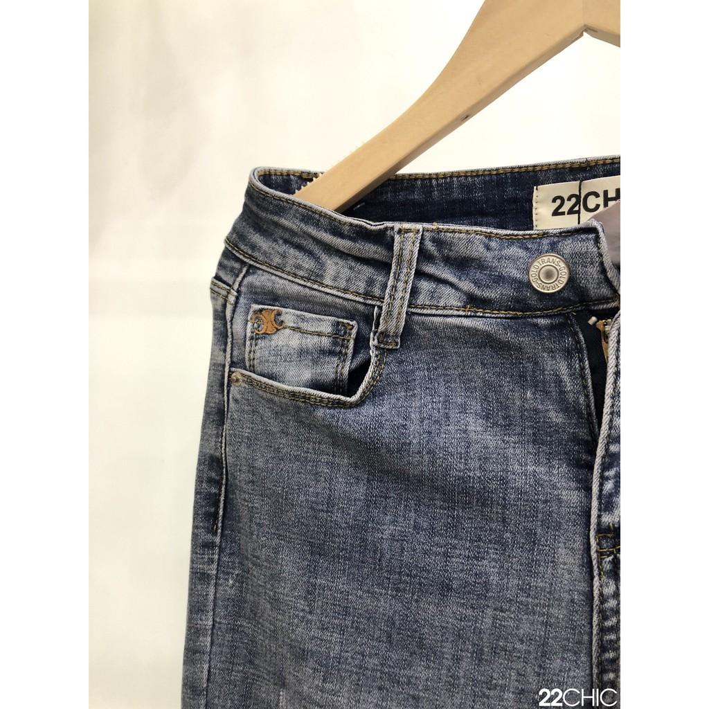 Quần jean ống loe cạp cao tôn dáng - 22CHIC