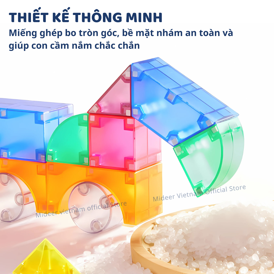 Đồ chơi nam châm ánh sáng hình khối Mideer Creative Magnetic Building Blocks