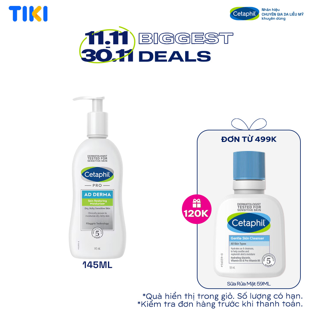 Sữa dưỡng ẩm dịu lành cho viêm da cơ địa CETAPHIL PRO AD DERMA SKIN RESTORING MOISTURIZER 145ml
