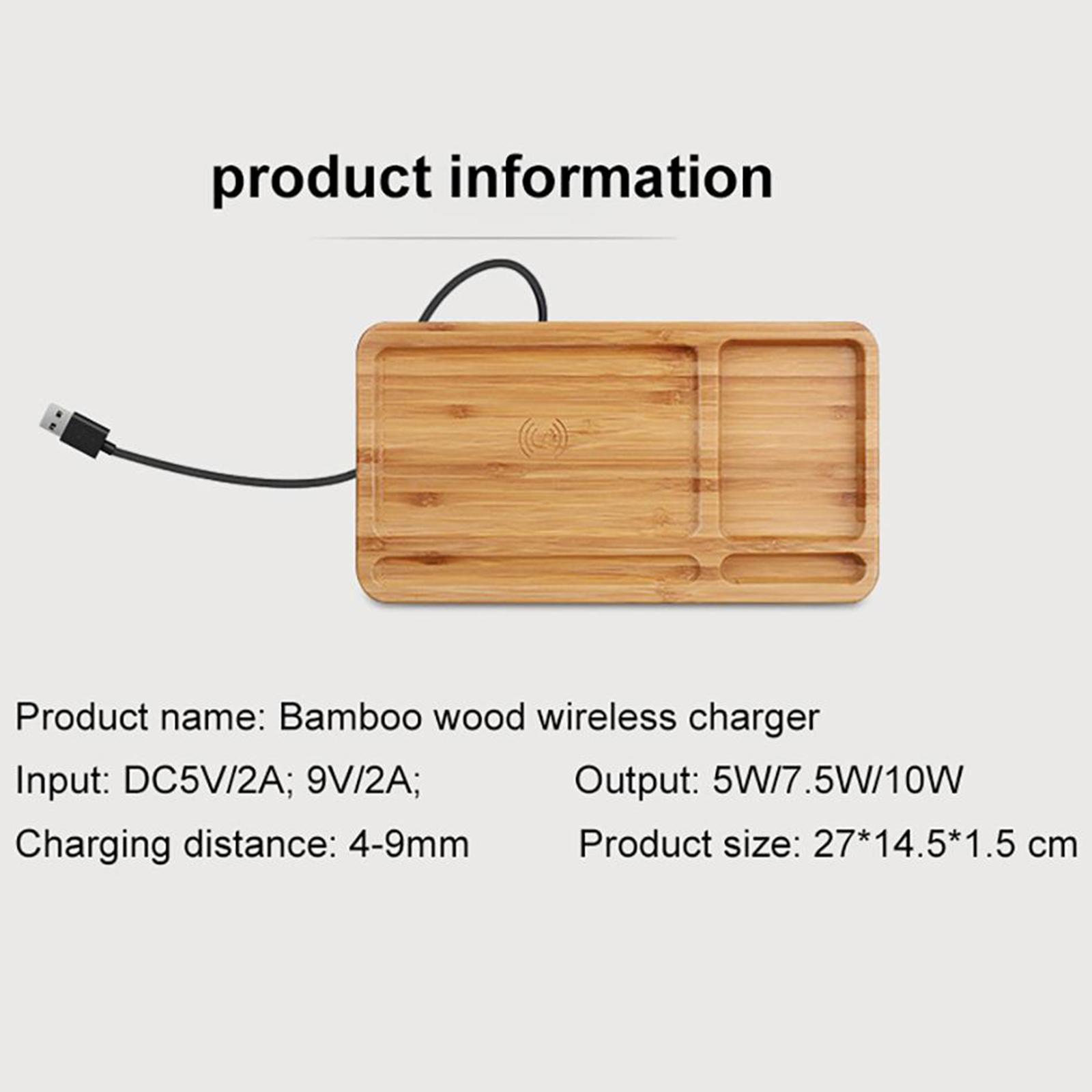 Creative Qi 15W Wireless Charger Charging Mat Desk Organizer Storage Tray
