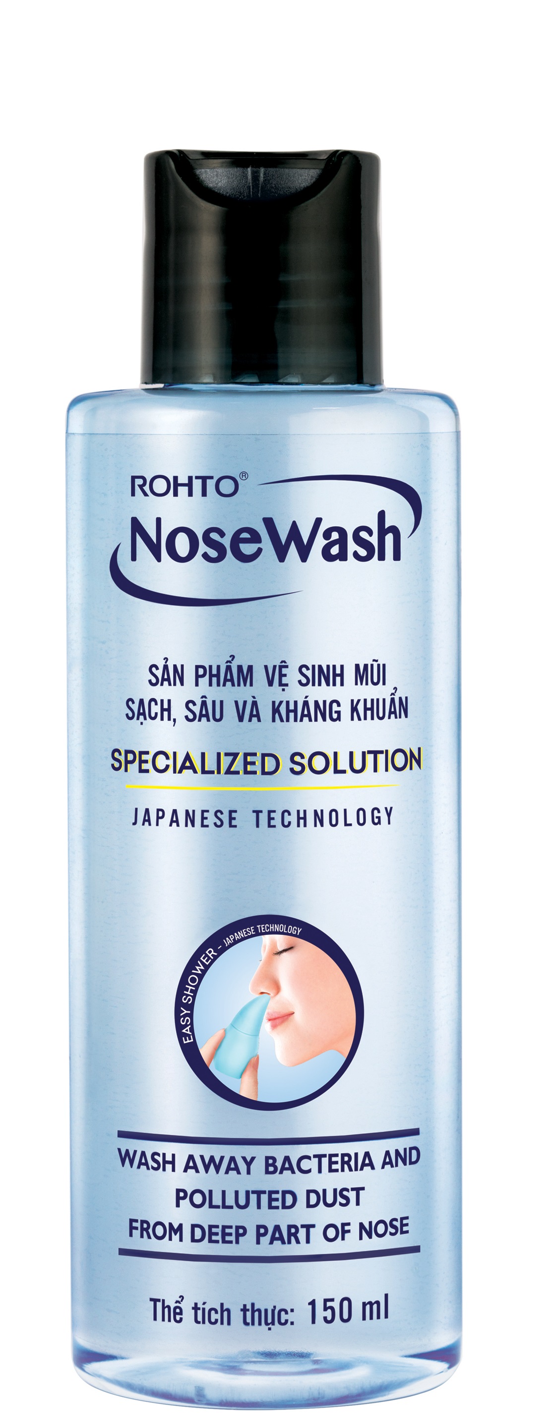 Bộ sản phẩm rửa mũi tiện dụng Rohto NoseWash Miniset (1 bình vệ sinh mũi Easy Shower + 1 chai dung dịch 160ml)