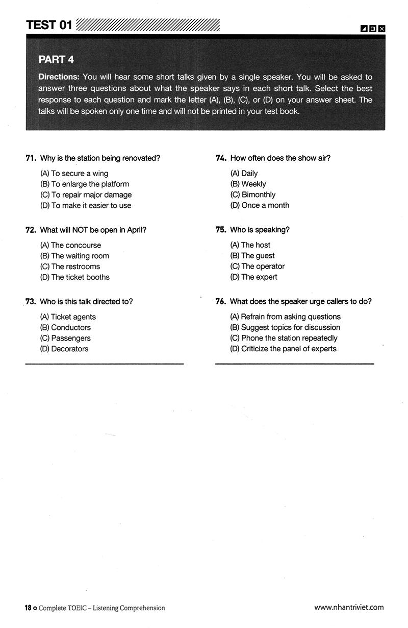 Complete TOEIC Listening Comprehension