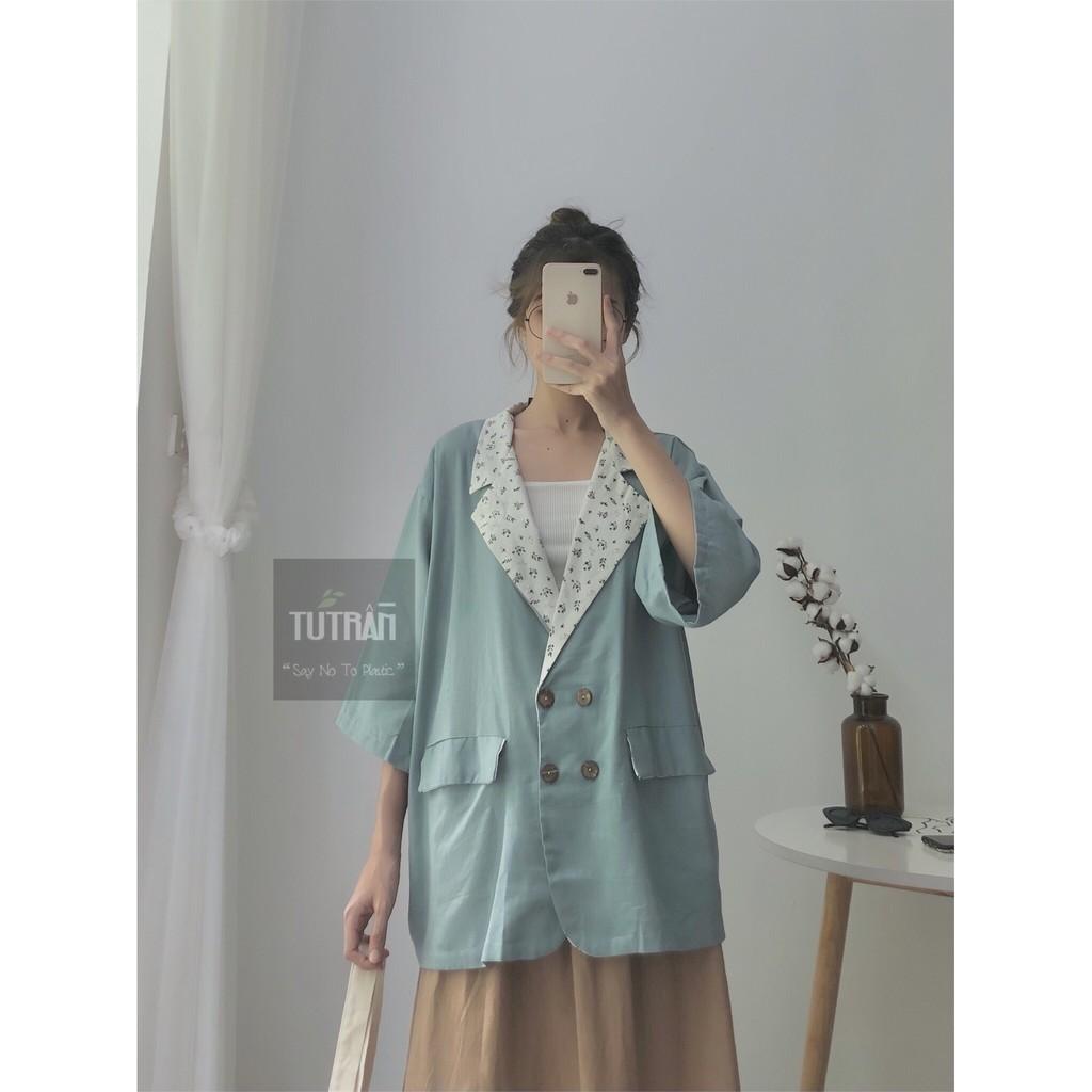 BLAZER CỔ PHỐI HOA