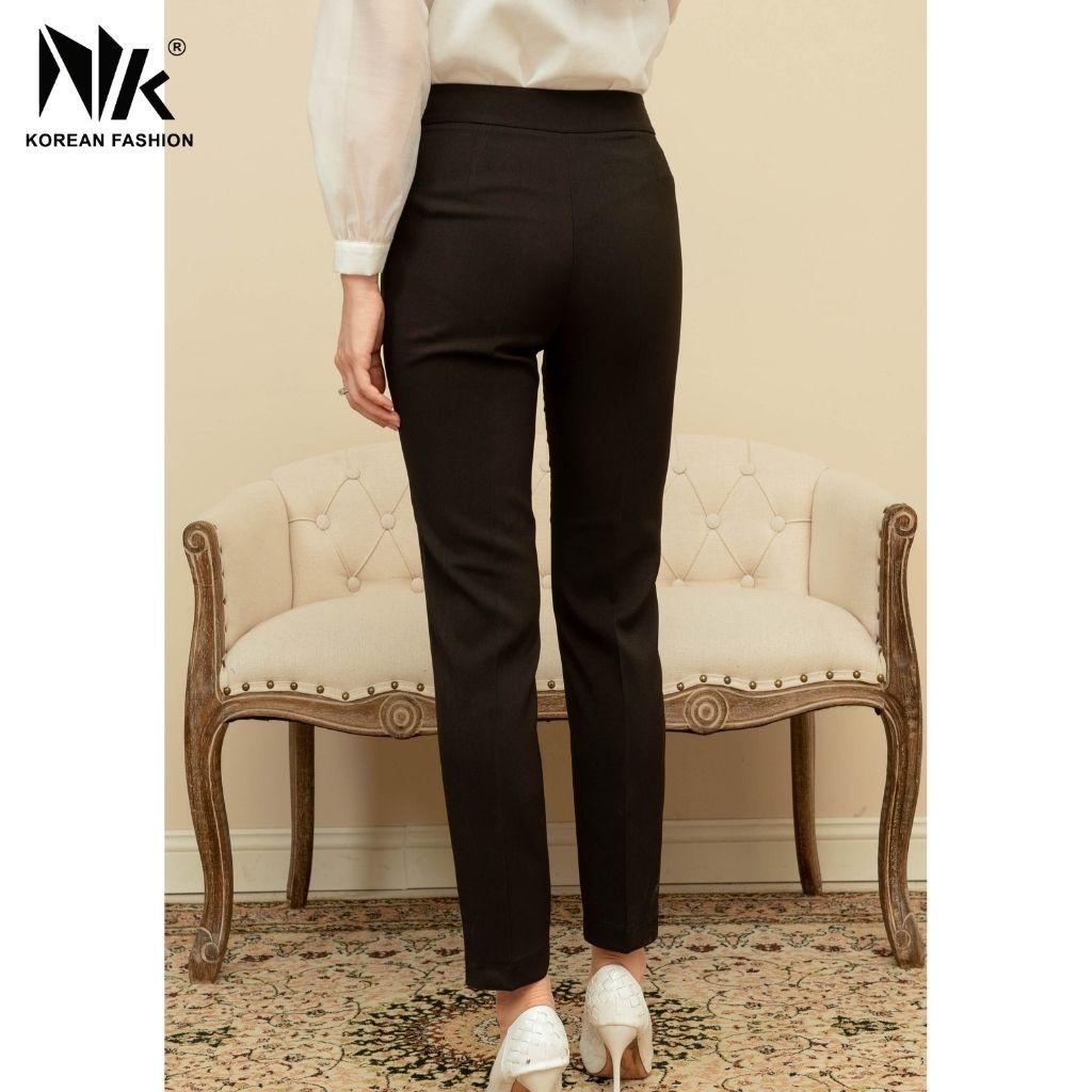 Quần Tây Nữ Công Sở NK Fashion Dáng Baggy Cạp Kiểu, Chất Liệu Texsi Nhập Hàn Mềm Mịn, Chống Nhăn Xù NKQU2103001