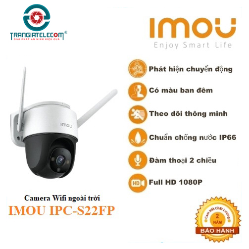 Camera Wifi không dây ngoài trời IMOU S22FP, S42FP có màu ban đêm, xoay 360 độ - Hàng chính hãng