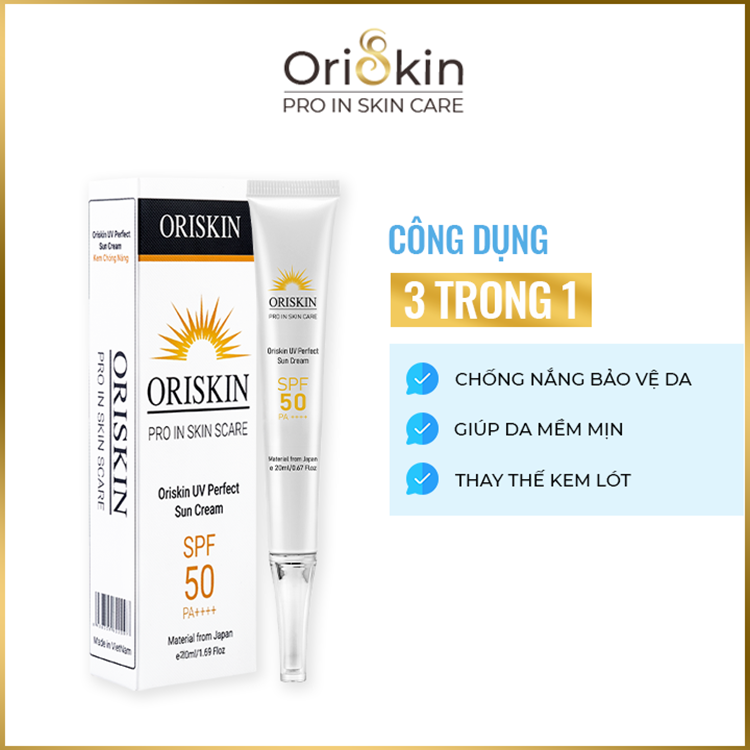 Kem Chống Nắng Oriskin UV Perfect Sun Cream, Nâng Tone Da, Dùng Cho Cả Da Khô, Dầu Mụn, Nhạy Cảm.