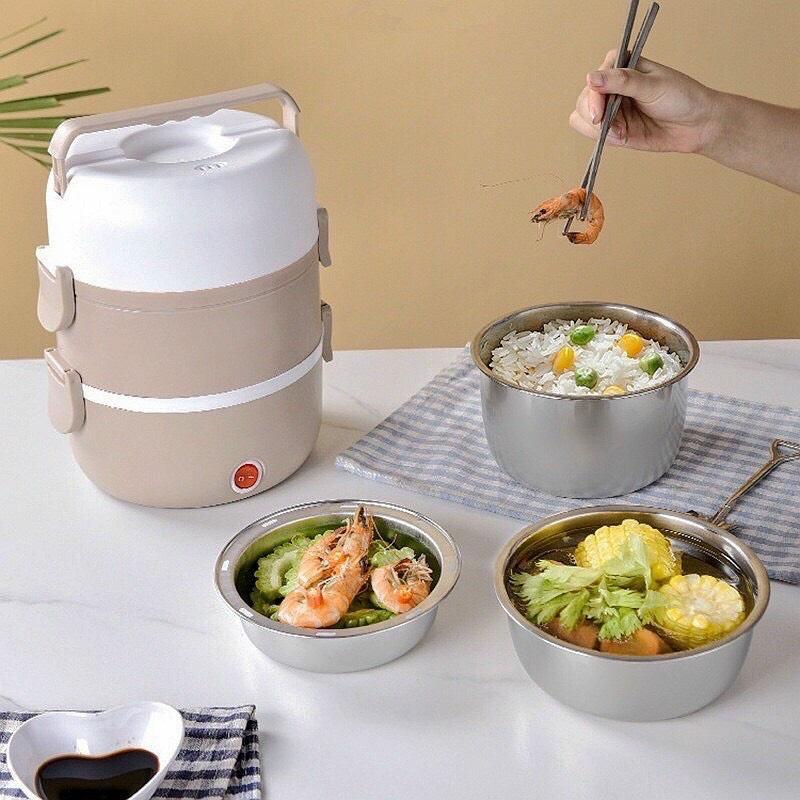 Cặp lồng ủ cơm 3 tầng cắm điện inox tiện dụng