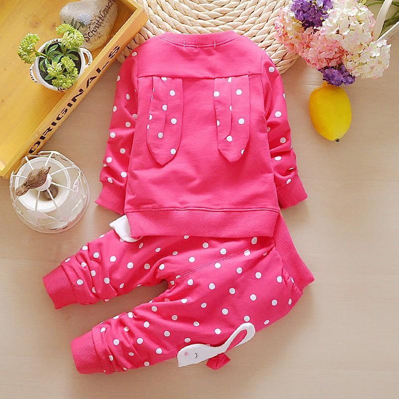 Bộ thu đông cho bé gái 8-18kg THỎ CHẤM BI đáng yêu, siêu đẹp