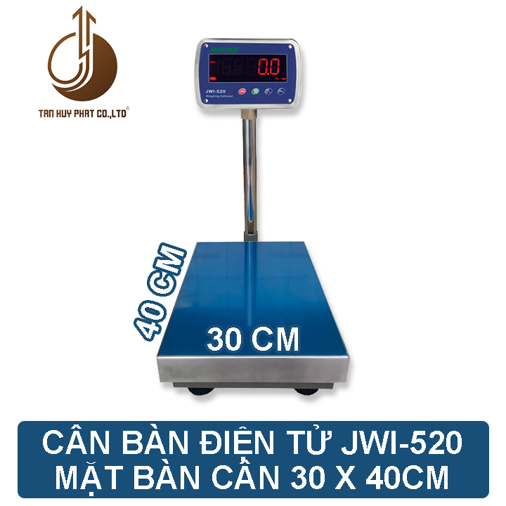 Cân Bàn Điện Tử JWI-520 - Mặt Bàn Cân 300x400MM