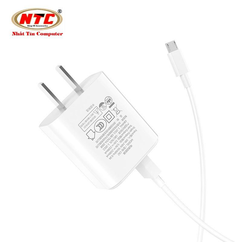 Combo cốc sạc 2 cổng và cáp sạc cổng microUSB dành cho Hoco C62 - output 2.1A (Trắng) - Hàng chính hãng