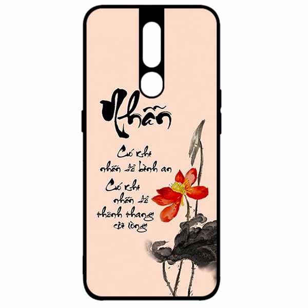 Ốp lưng in cho Oppo F11 Pro Mẫu Thư Pháp Nhẫn Nền Hồng