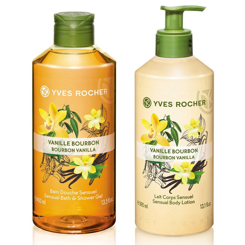 Bộ Gel tắm Yves Rocher 400ml + Dưỡng thể Yves Rocher 390ml - Hương Vani