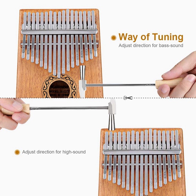 Đàn kalimba 17 phím chính hãng âm thanh tựa đàn piano đàn hạc không tịt nốt sử dụng bằng ngón tay cái tặng Hướng dẫn sử dụng TONIC KALIMBA -M21