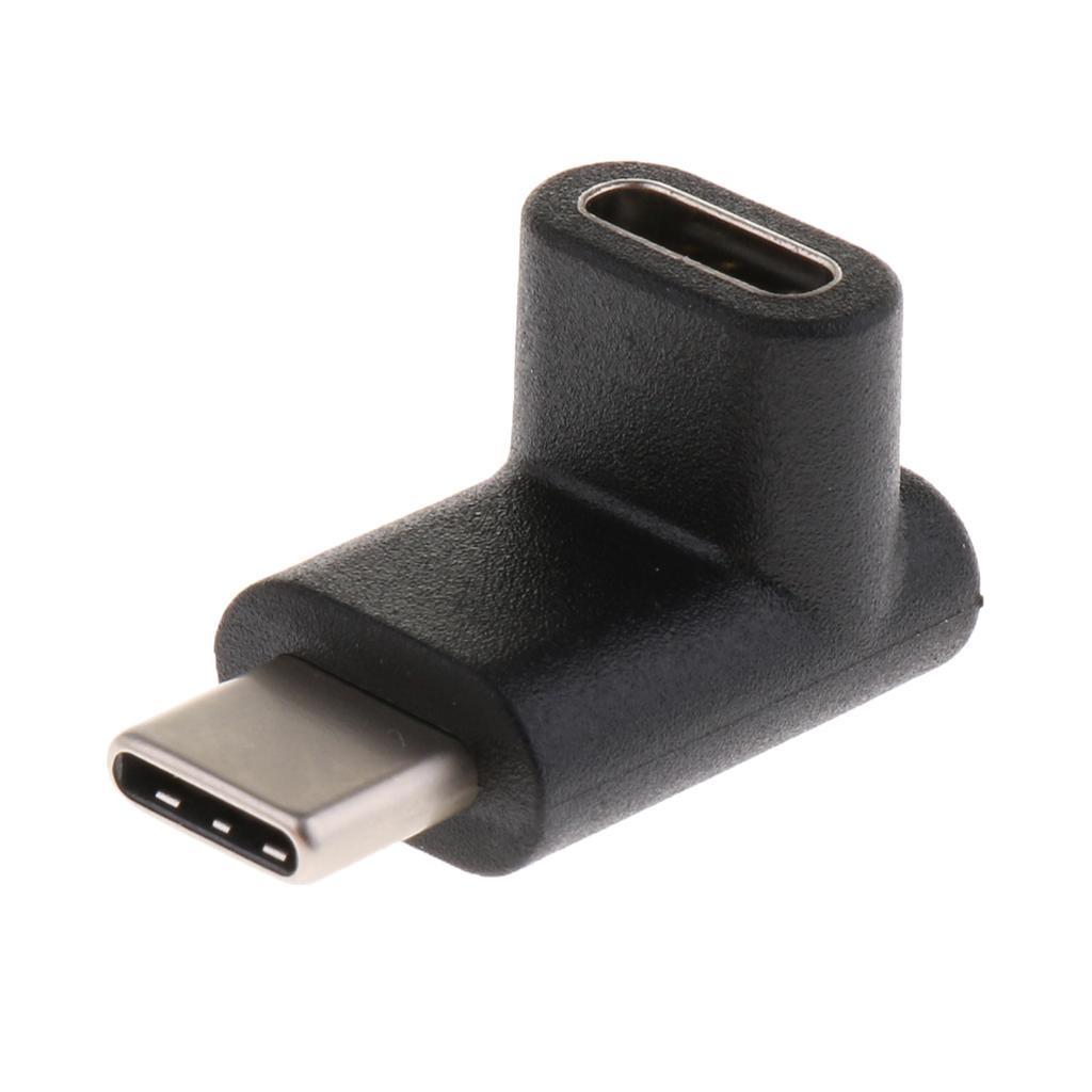 2Pcs USB 3.1 90Degree Type C Right Angle Adapter Male to Female Plug