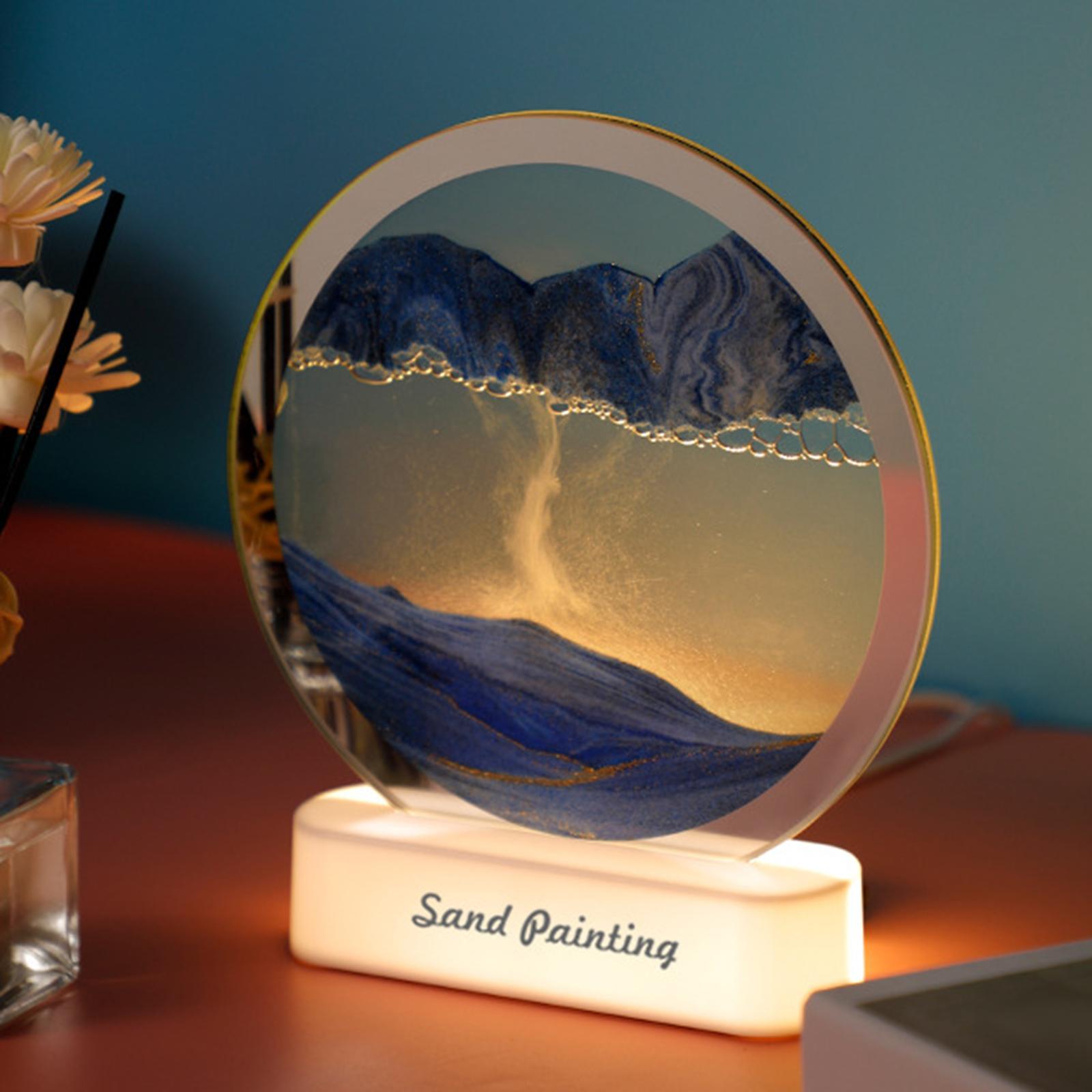 Art Picture Night Light Quicksand Painting Table Lamp for Home Decor
