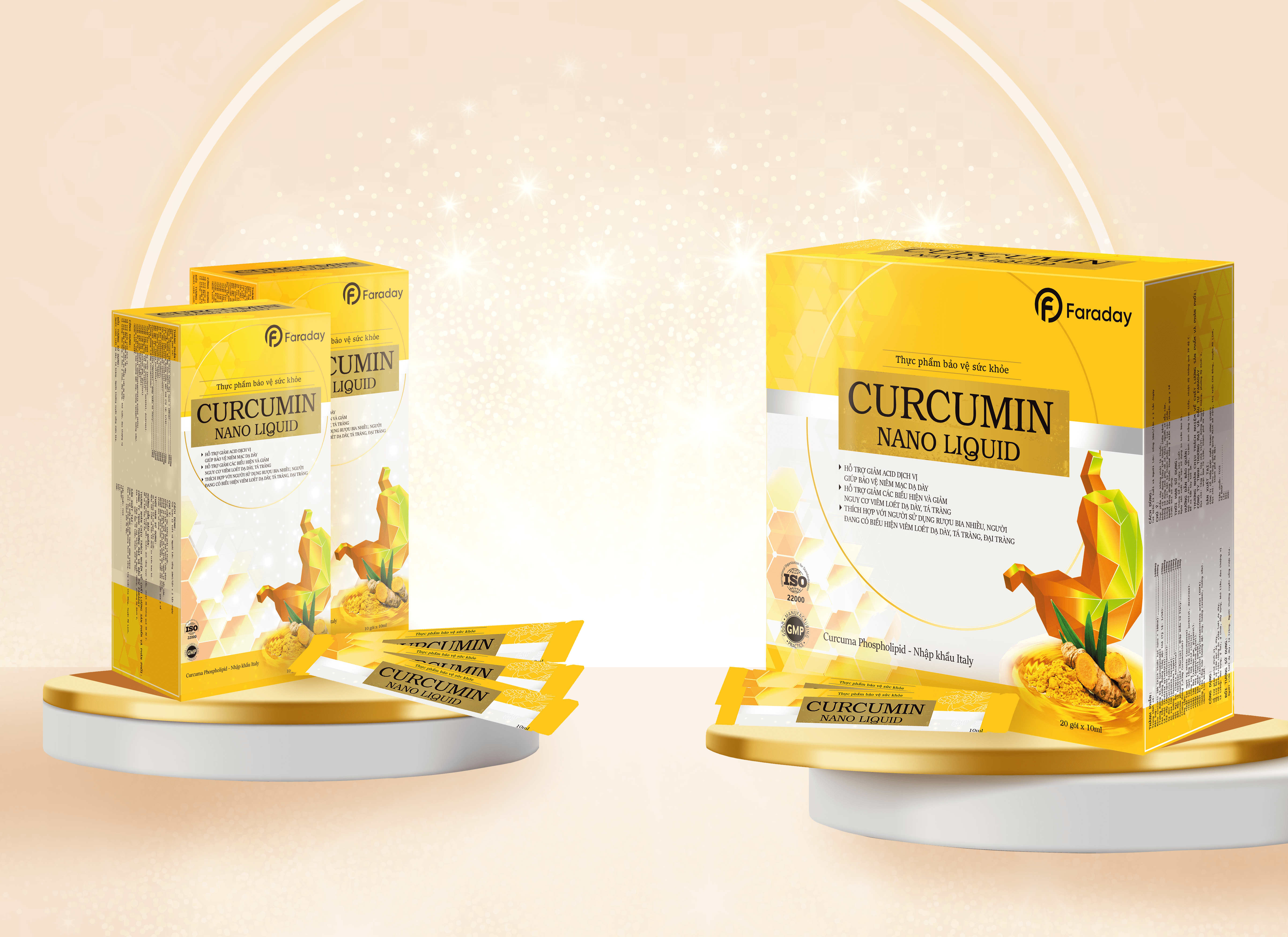 Curcumin Nano Liquid - Cải Thiện Các Vấn Đề Dạ Dày, Tá Tràng, Hỗ Trợ Bảo Vệ Niêm Mạc Dạ Dày - 20 gói