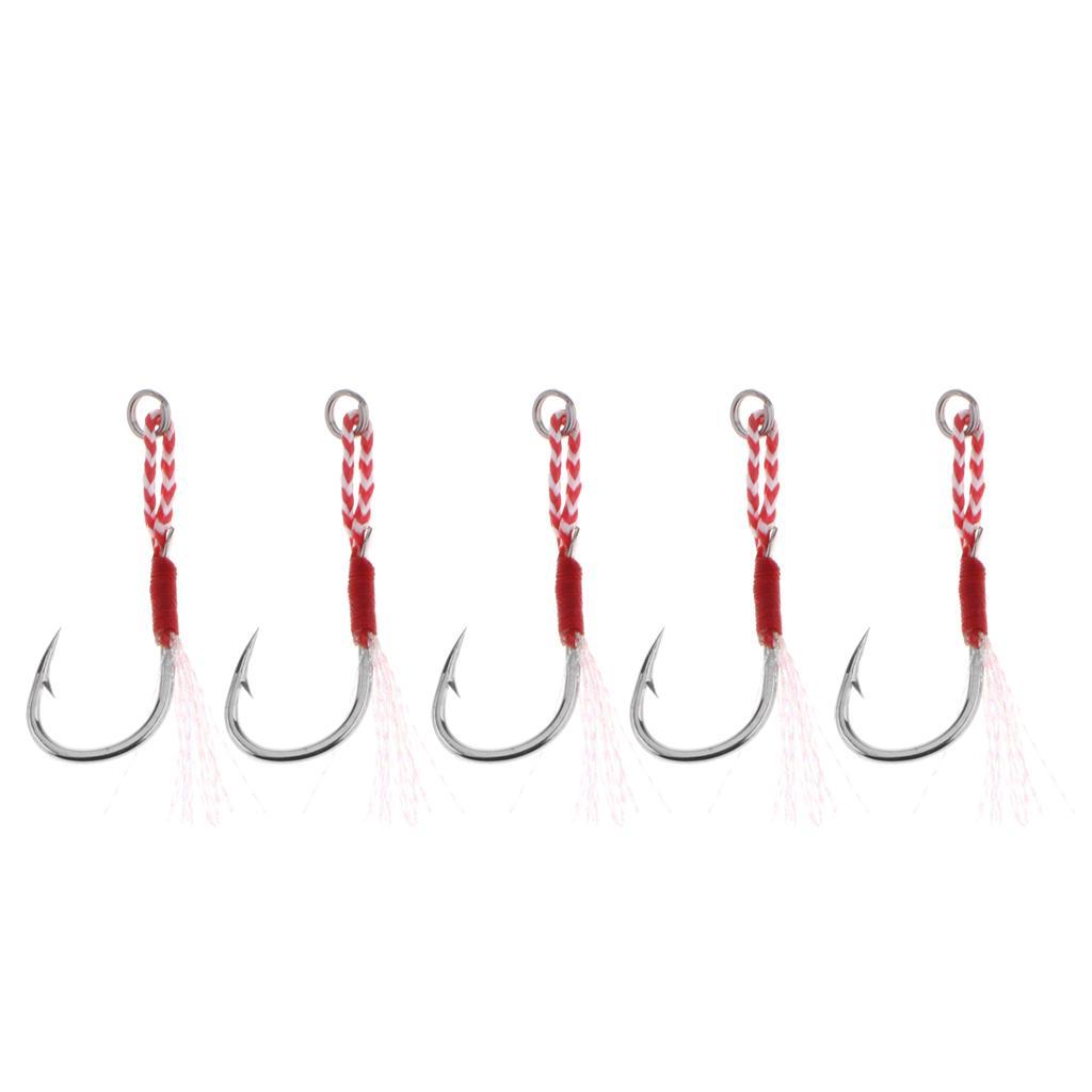 4-7pack 5pcs Carbon Steel Assist Hooks Fishing Jig Hooks Live Baits Hooks 020