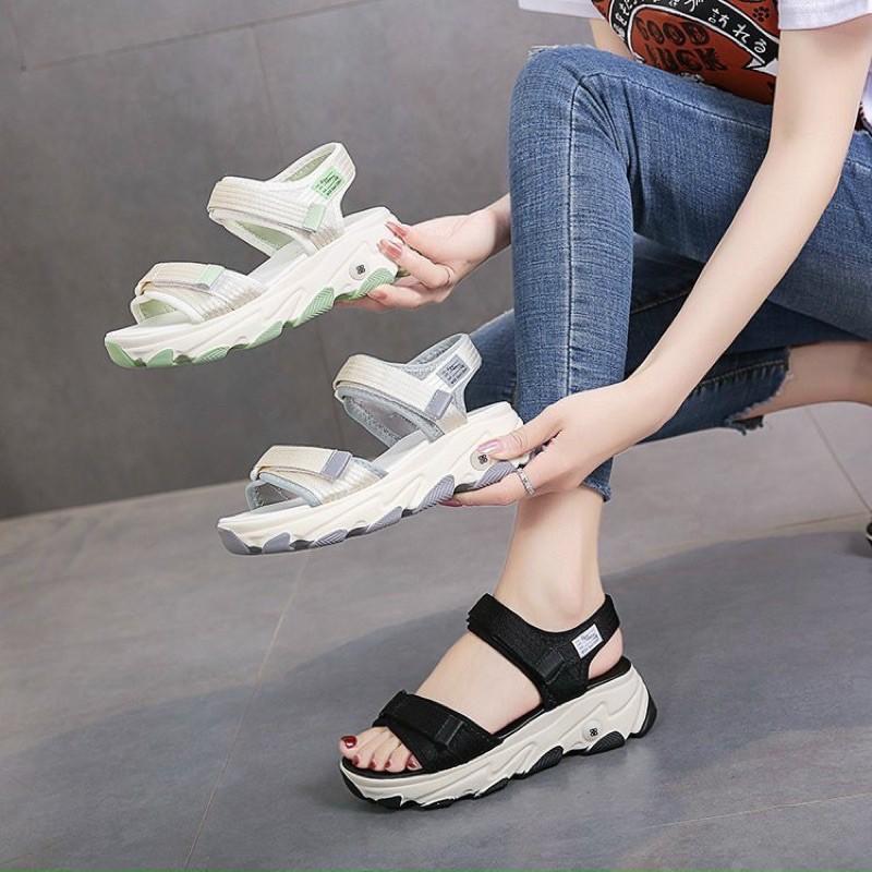 Dép Sandal Nữ Đế Cao Siêu Xinh – Giày Sandal Nữ 2 Quai Hậu Cho Học Sinh