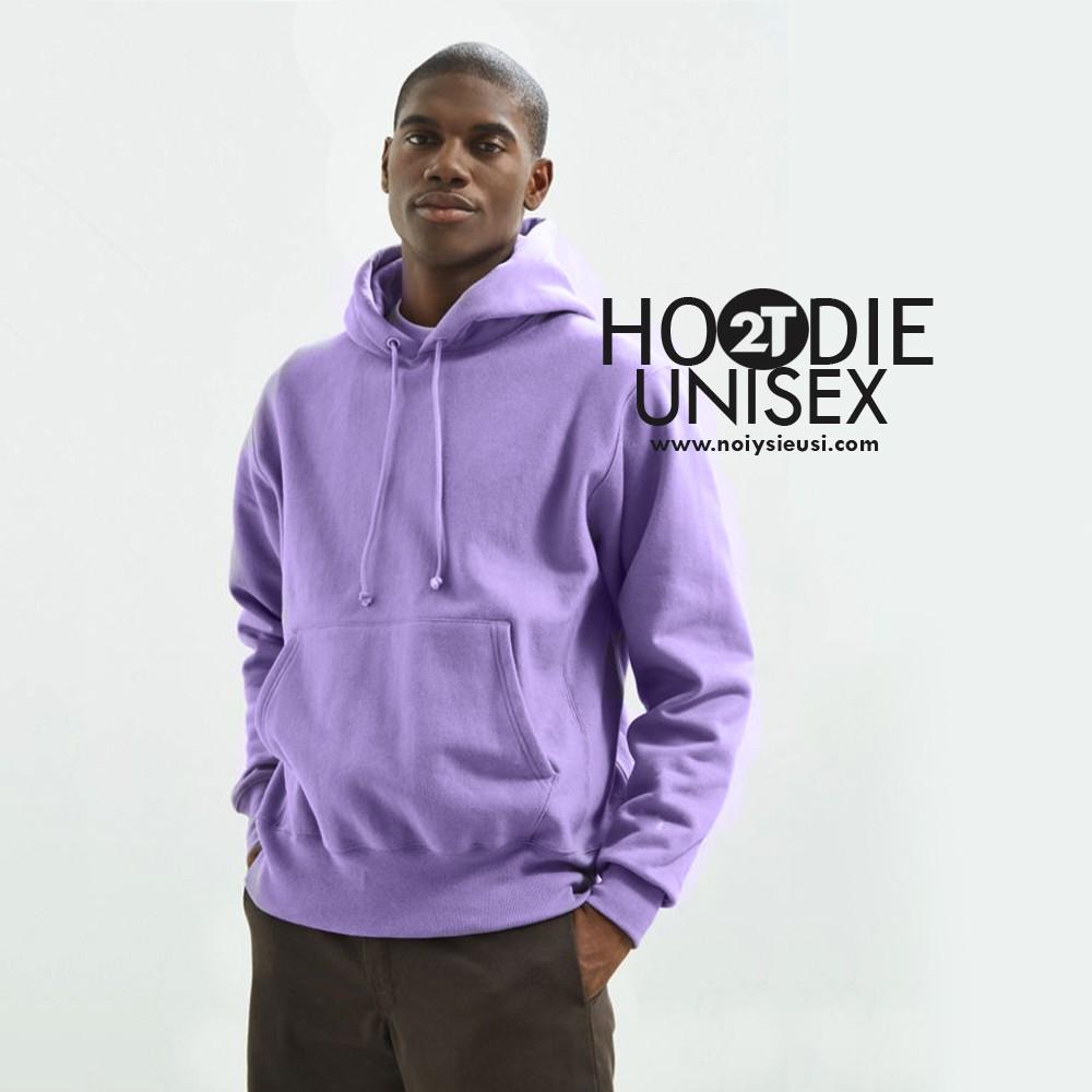 Áo hoodie unisex 2T Store H23 màu tím pastel