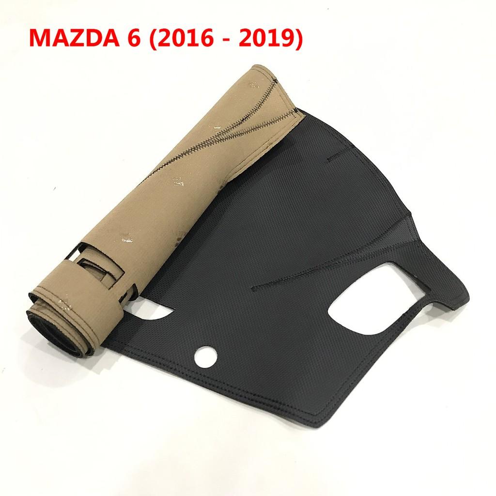Thảm taplo ô tô Mazda 6 loại da vân cacbon chống nắng, chống nứt vỡ taplo, thảm taplo Mazda 6