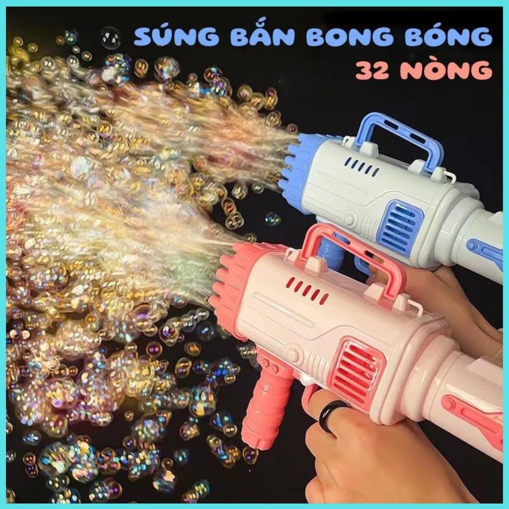 SÚNG BẮN BONG BÓNG 32 NÒNG , TẶNG KÈM XÀ PHÒNG - MÀU NGẪU NHIÊN