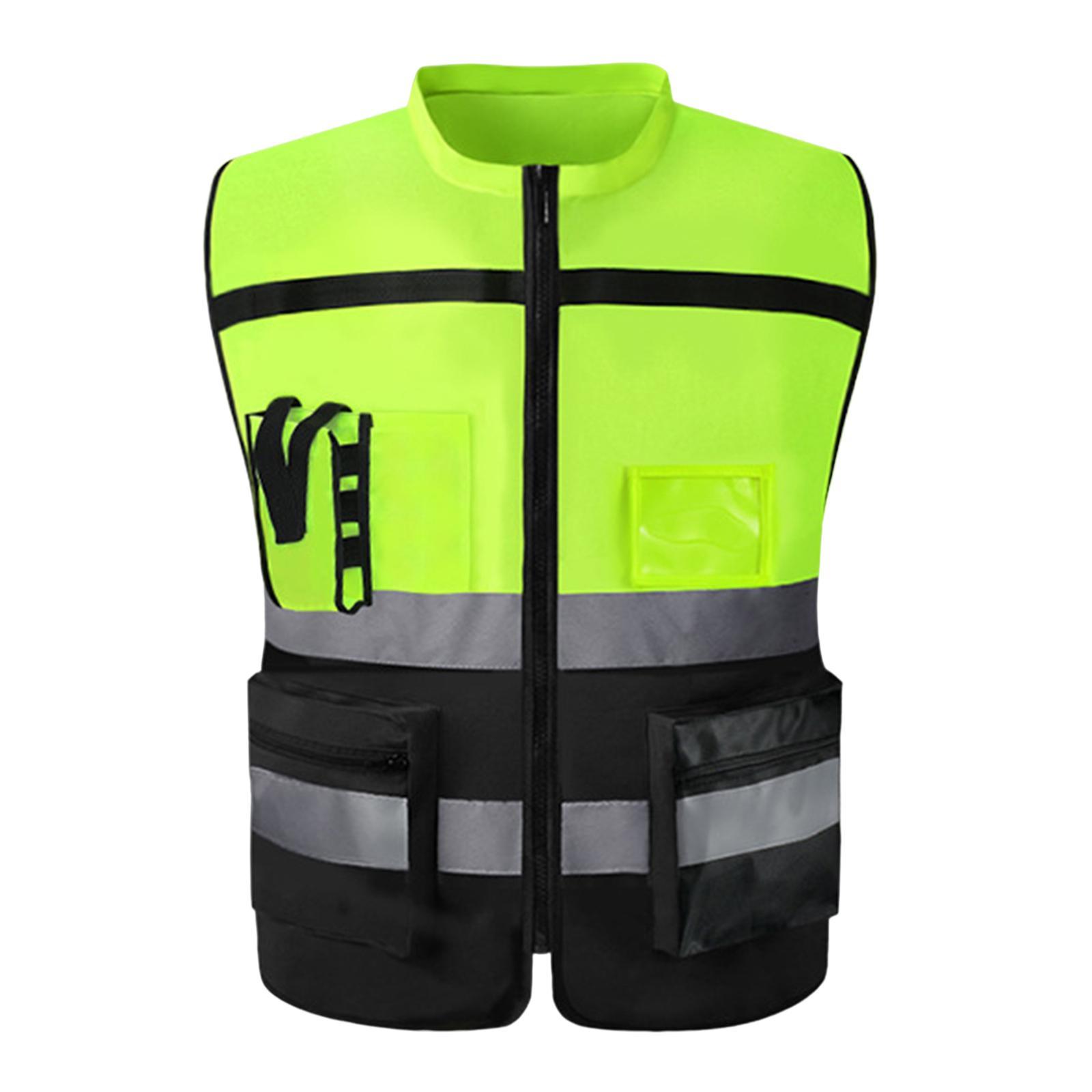 High Visibility Vest Safety Reflective Vest Lightweight Soft Breathable Construction Vest for Night Work Cycling Warehouse Construction