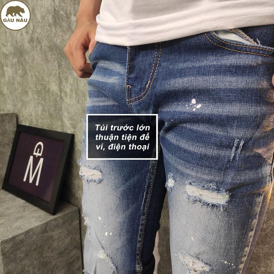 Quần jean nam GN801 co giãn đẹp màu chuẩn Gấu Nâu