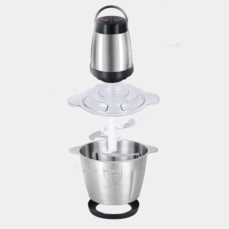 Máy Xay Thịt Đa Năng, Xay Củ Quả, Hành, Tỏi Ớt, 4 Lưỡi, Cối Inox 304, Công Suất 300 W, Dung Tích 3L - Hàng Loại 1