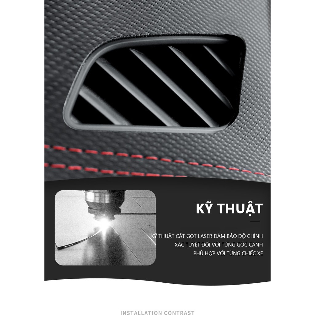 Thảm taplo da carbon xe Kia K3/ Cerato 2016 2017 2018 Hàng 3 lớp chống trượt cao cấp