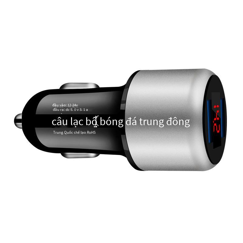 Đảm Bảo Chất Lượng Màn Hình Mới Hợp Kim Nhôm Sạc Xe Hơi 5V3.1A Dual USB Đa Năng Hào Quang Màn Hình Hiển Thị Kỹ Thuật Số Sạc Xe Hơi