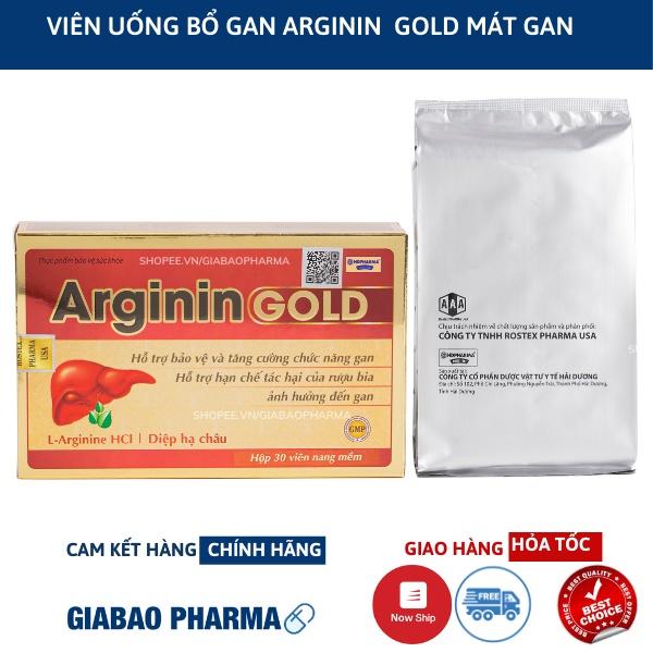 Bổ gan ARGININ GOLD bảo vệ gan , làm mát gan , giải độc gan , hạ men gan - Hộp 30v/60v