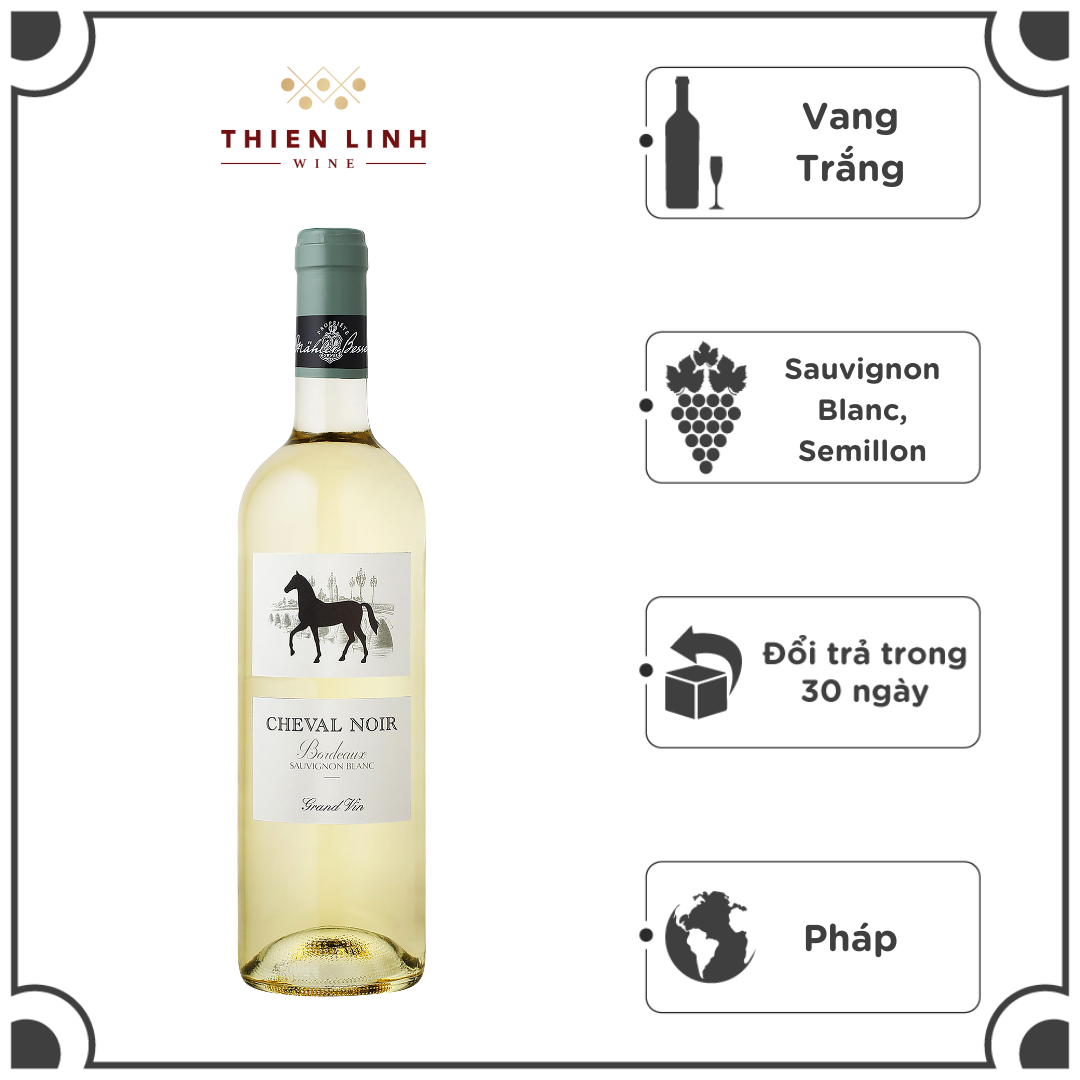 Rượu Vang Trắng Pháp Cheval Noir Bordeaux Sauvignon Blanc