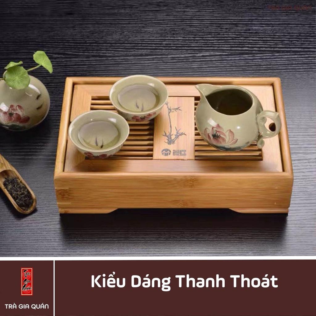 Khay Trà Tre Cao Cấp Hình Chữ Nhật Khắc Trúc KT 96