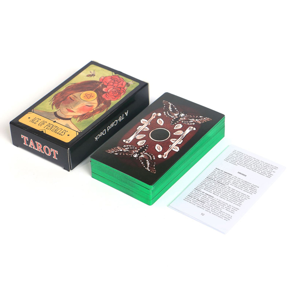 [Mạ Cạnh Size Gốc] Bài Tarot Ace Of Pentacles Mạ Xanh Lá Đá Thanh Tẩy