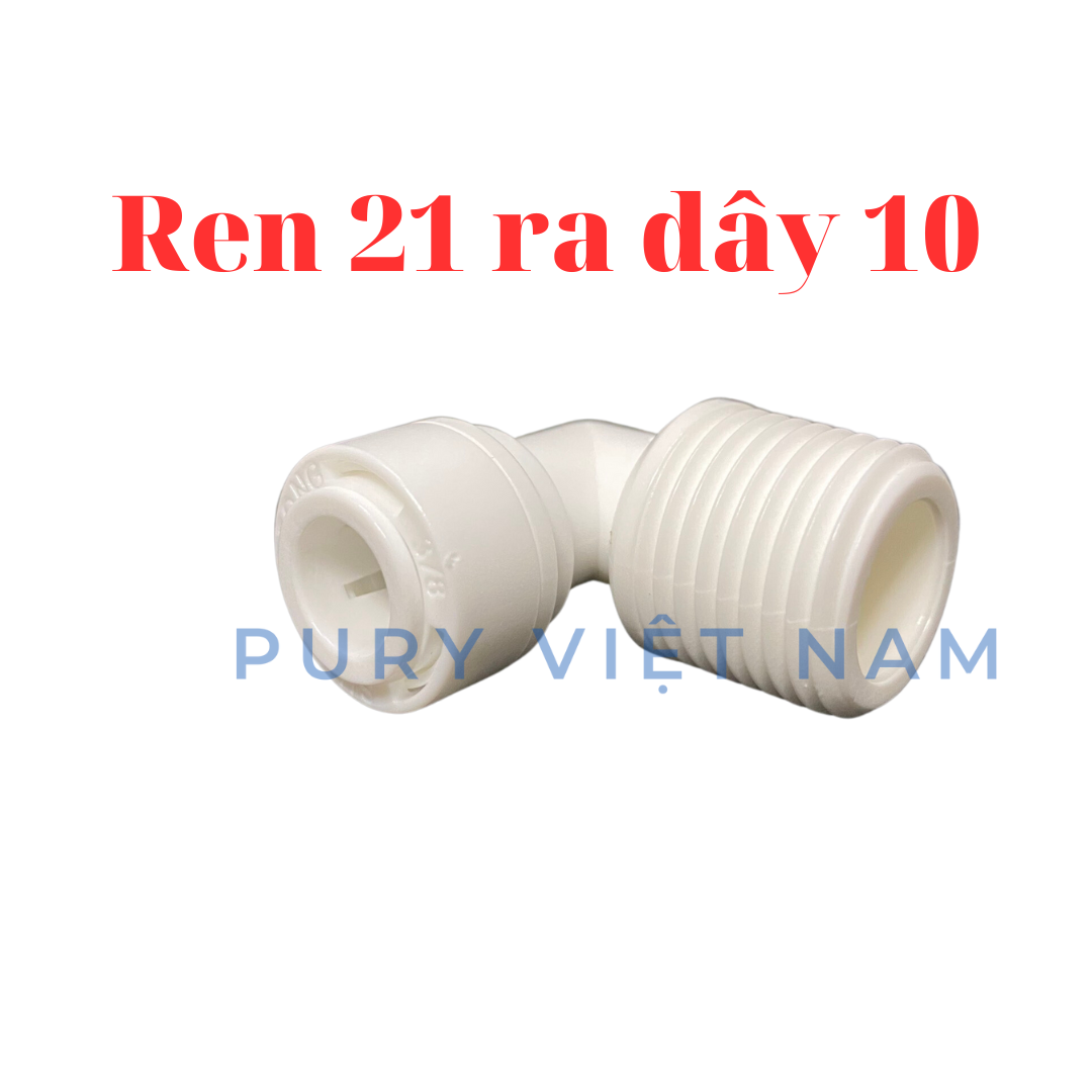 Cút góc nối nhanh ren 21, 13 ra phi 10, 6 máy lọc nước