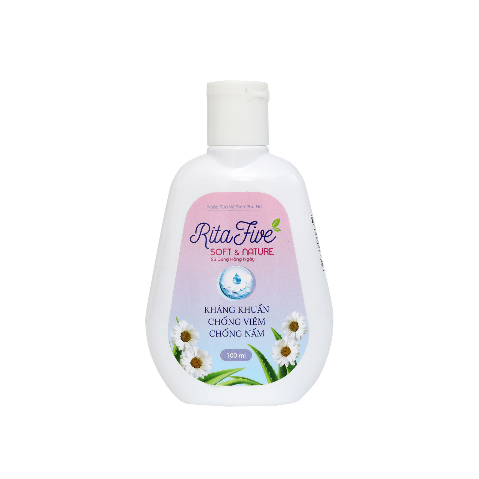 Dung Dịch Vệ Sinh Phụ Nữ Ritafive (100ml) - Mềm mại tự nhiên, ngăn ngừa viêm nhiễm, kháng khuẩn, chống nấm, ngăn mùi phụ khoa, giúp bạn tự tin trọn 24h