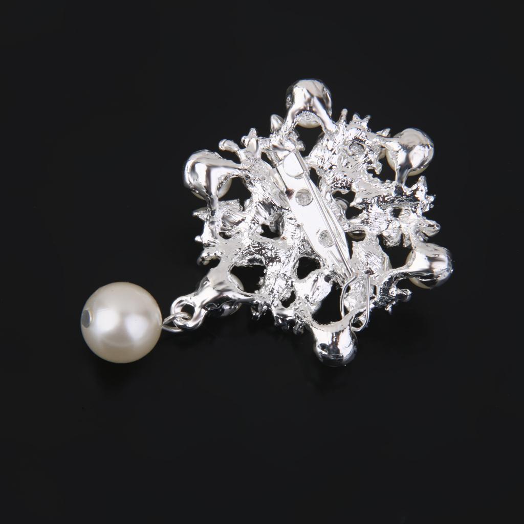 Fashion Wedding Brooch Diamante Rhinestone Crystal Pearl Flower Broach Pin