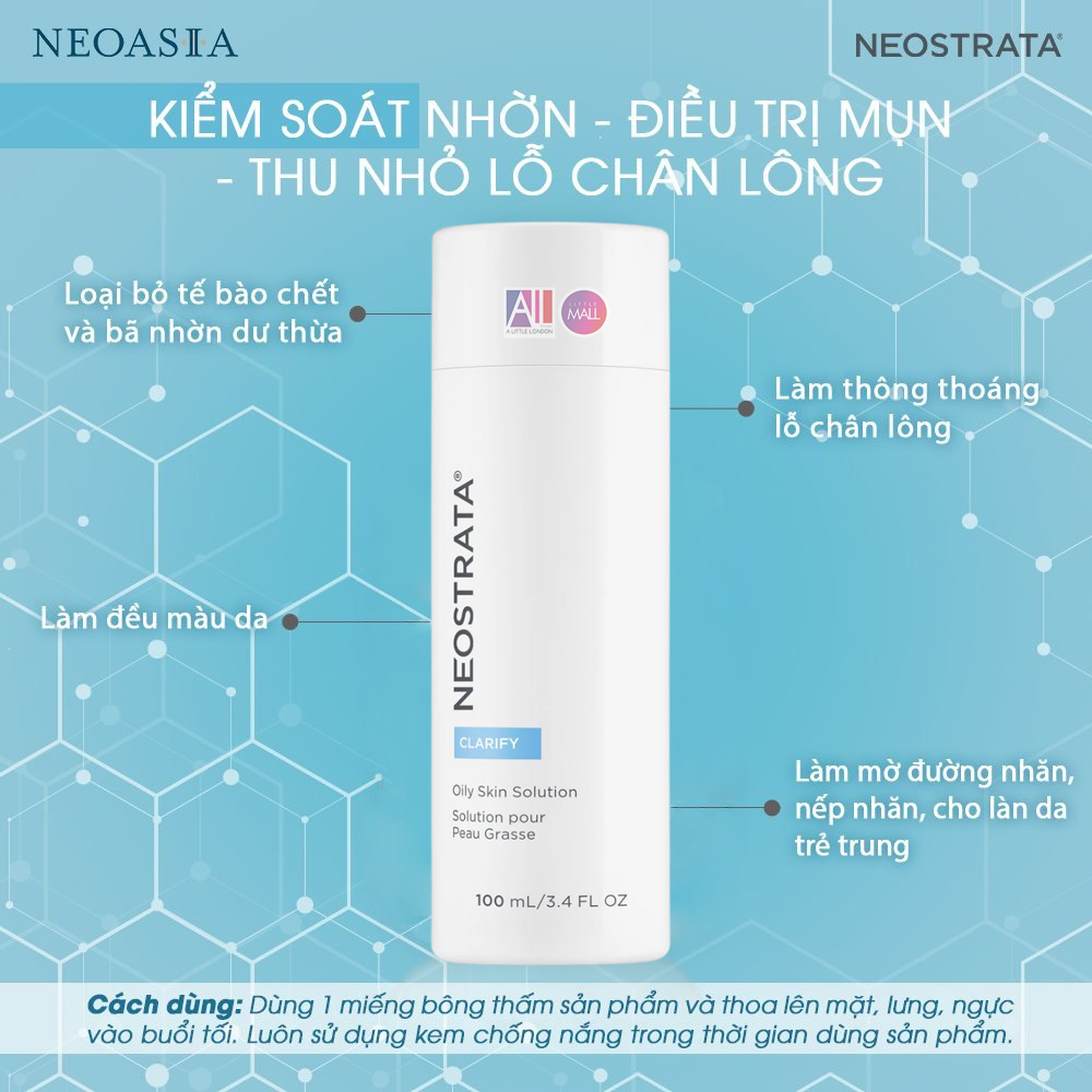 Dung dịch 8% AHA NeoStrata oily skin solution clarify 8% aha 100ml TẶNG mặt nạ Sexylook (Nhập khẩu)