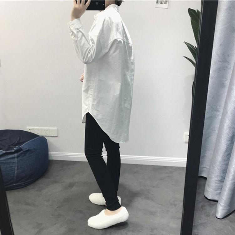 Áo sơ mi nữ dáng dài chất thô đũi 2 túi ốp sườn, thời trang phong cách trẻ
