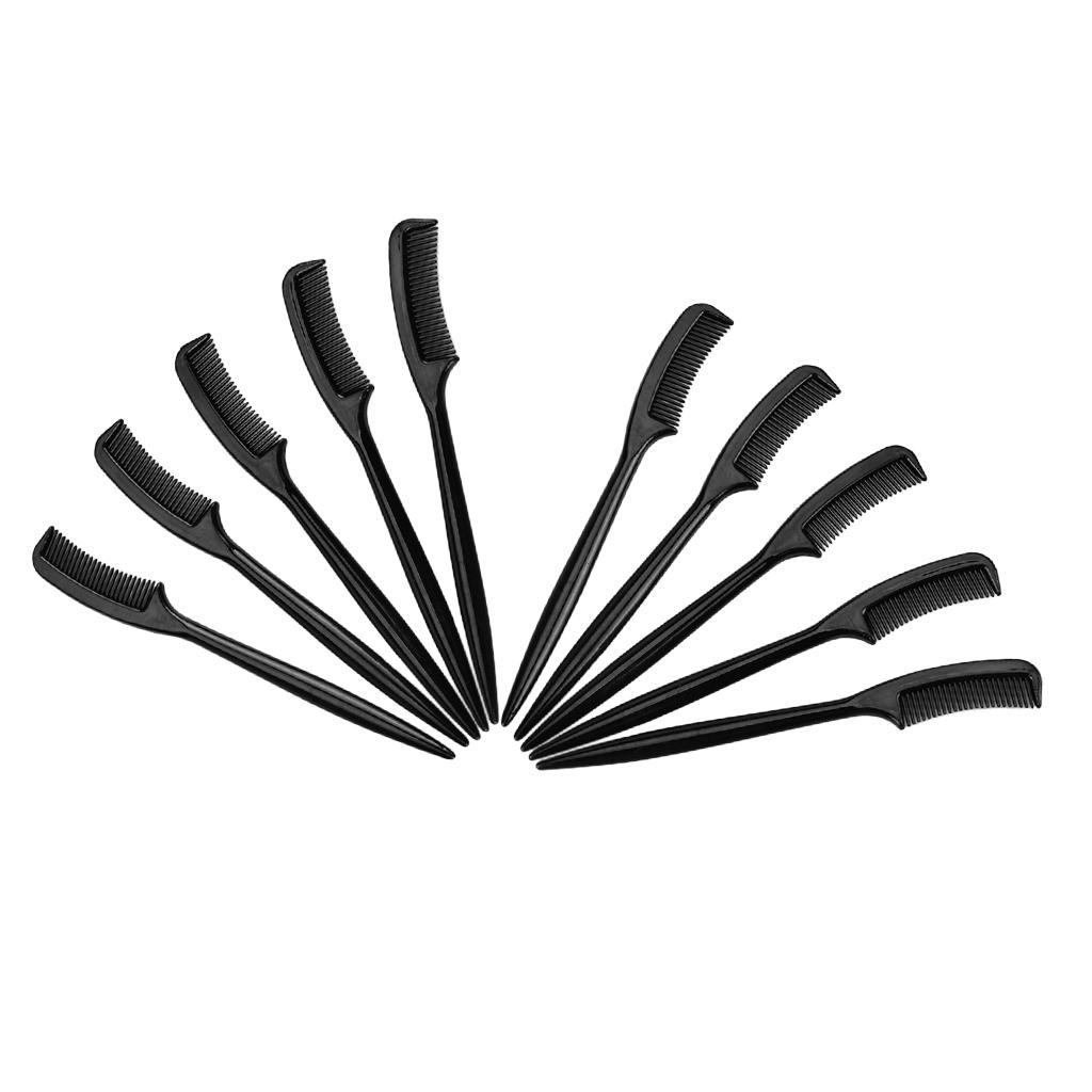 20pcs Plastic Mini Eyelash Shaping Brush Compact Eyebrow Makeup Combs Black