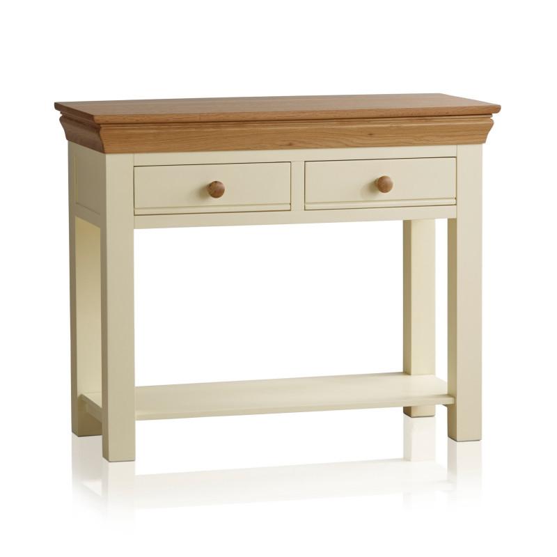 Bàn Console 2 Ngăn Kéo Country Cottage Gỗ Sồi Ibie LTO2COUO - Trắng (100 x 42 cm)