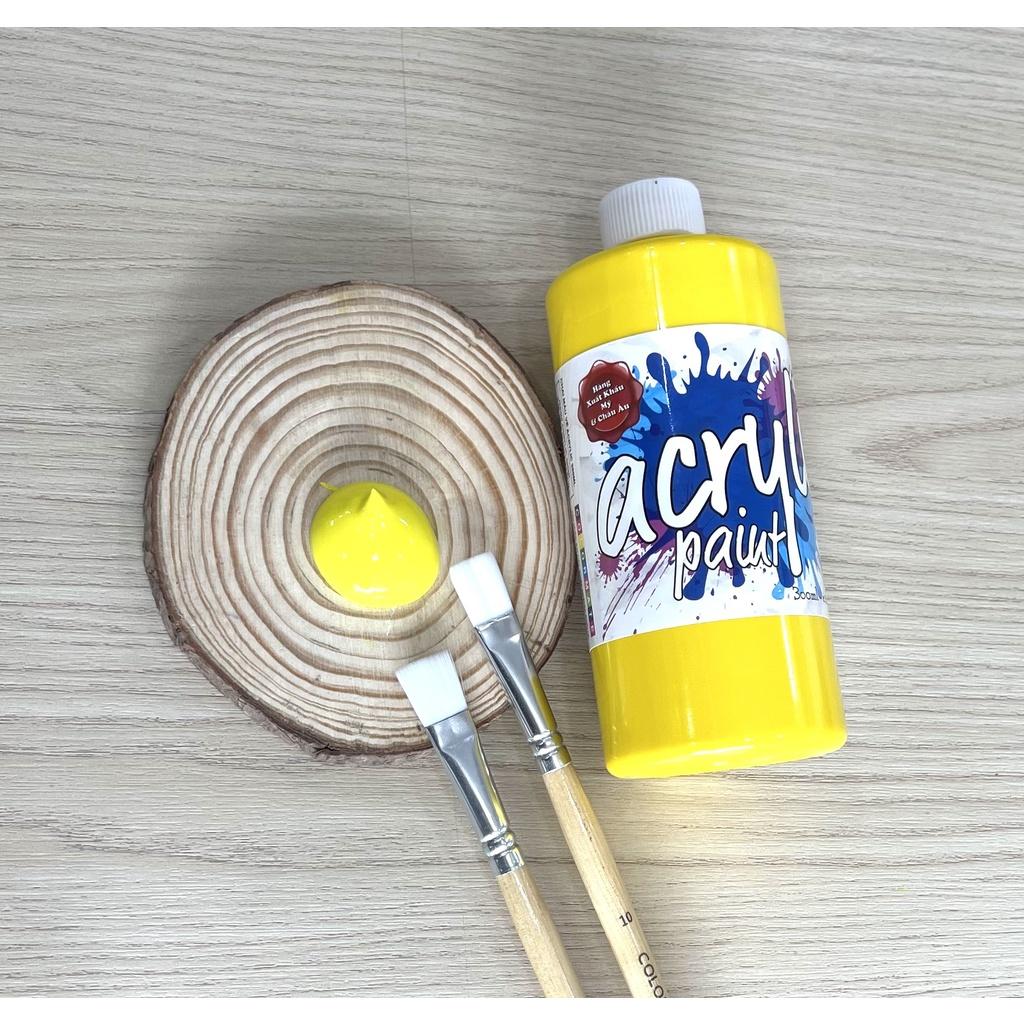 Màu vẽ Acrylic Colormate, màu Acrylic màu vàng , vẽ vải, vẽ tranh chai 300ml - COLORMATE