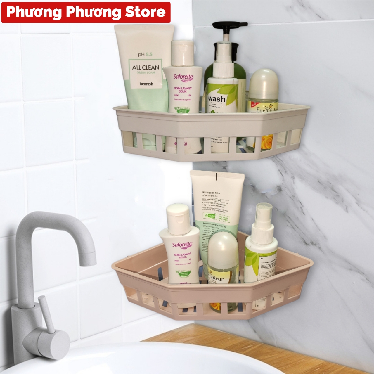 KỆ GÓC DÁN TƯỜNG ĐA NĂNG KHÔNG CẦN KHOAN VÍT