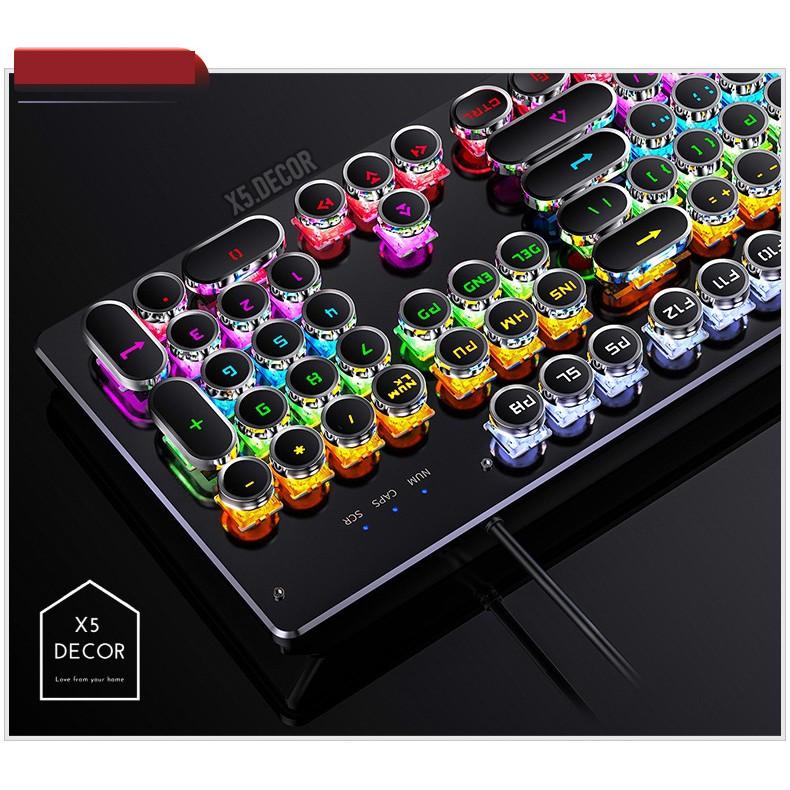 Bàn Phím Cơ Gaming ZK4 Pro Led RGB - Nút tròn viền bạc phím cơ nổi siêu nảy cao cấp - Fullsize 20 chế độ đèn LED