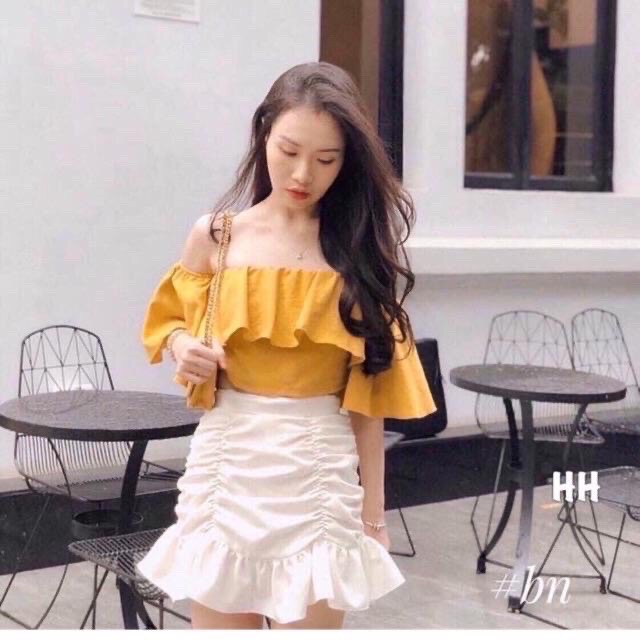 Set đồ nữ áo croptop áo kiểu quần sooc phồng, set đồ nữ cá tính dễ kết hợp, mặc lẻ hoặc theo bộ đều đẹp -L005