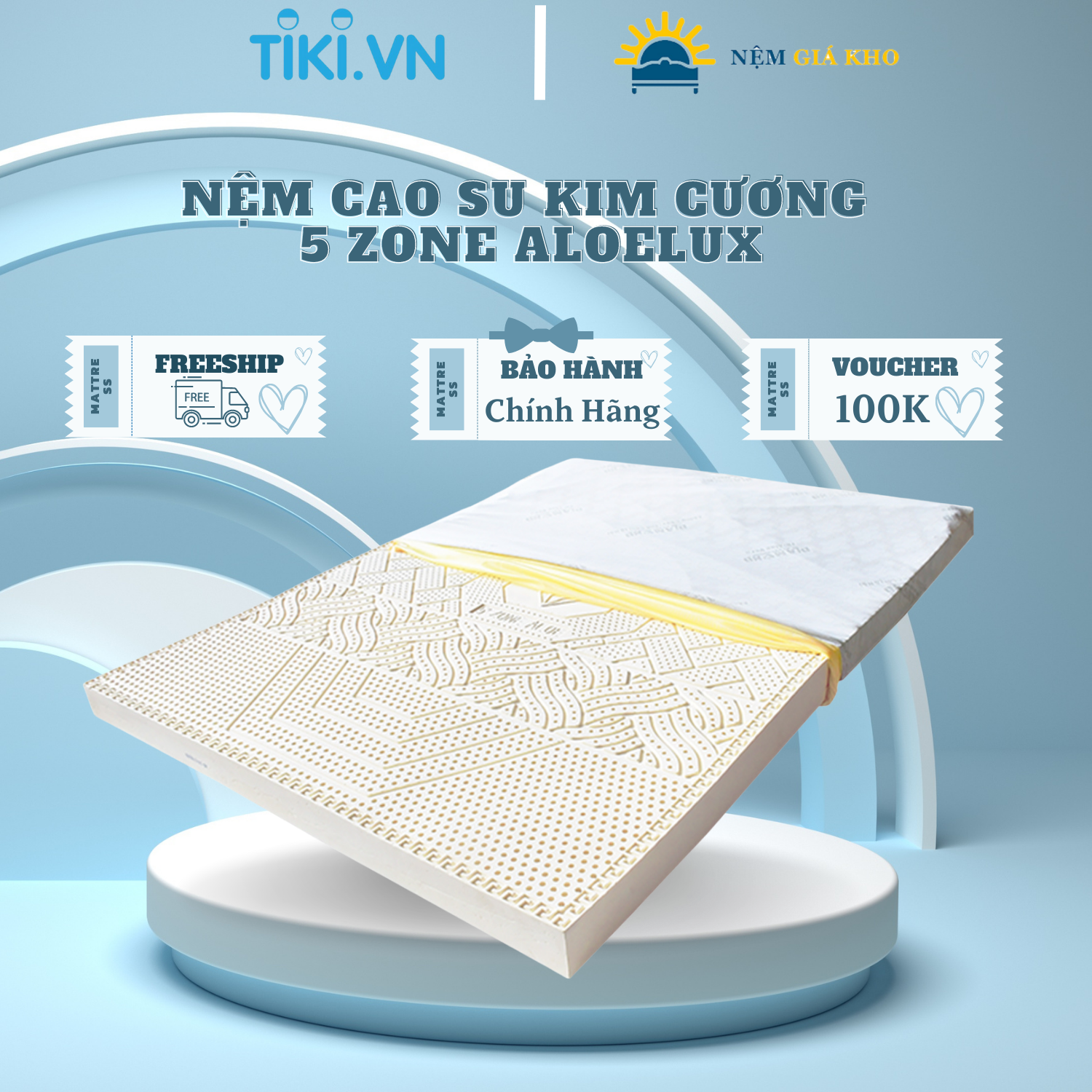 Nệm Cao Su Kim Cương 5 ZONE ALOE